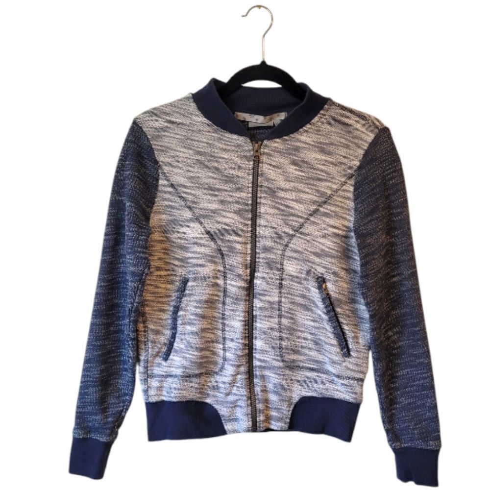 Athleta Blue and Gray Bomber Jacket